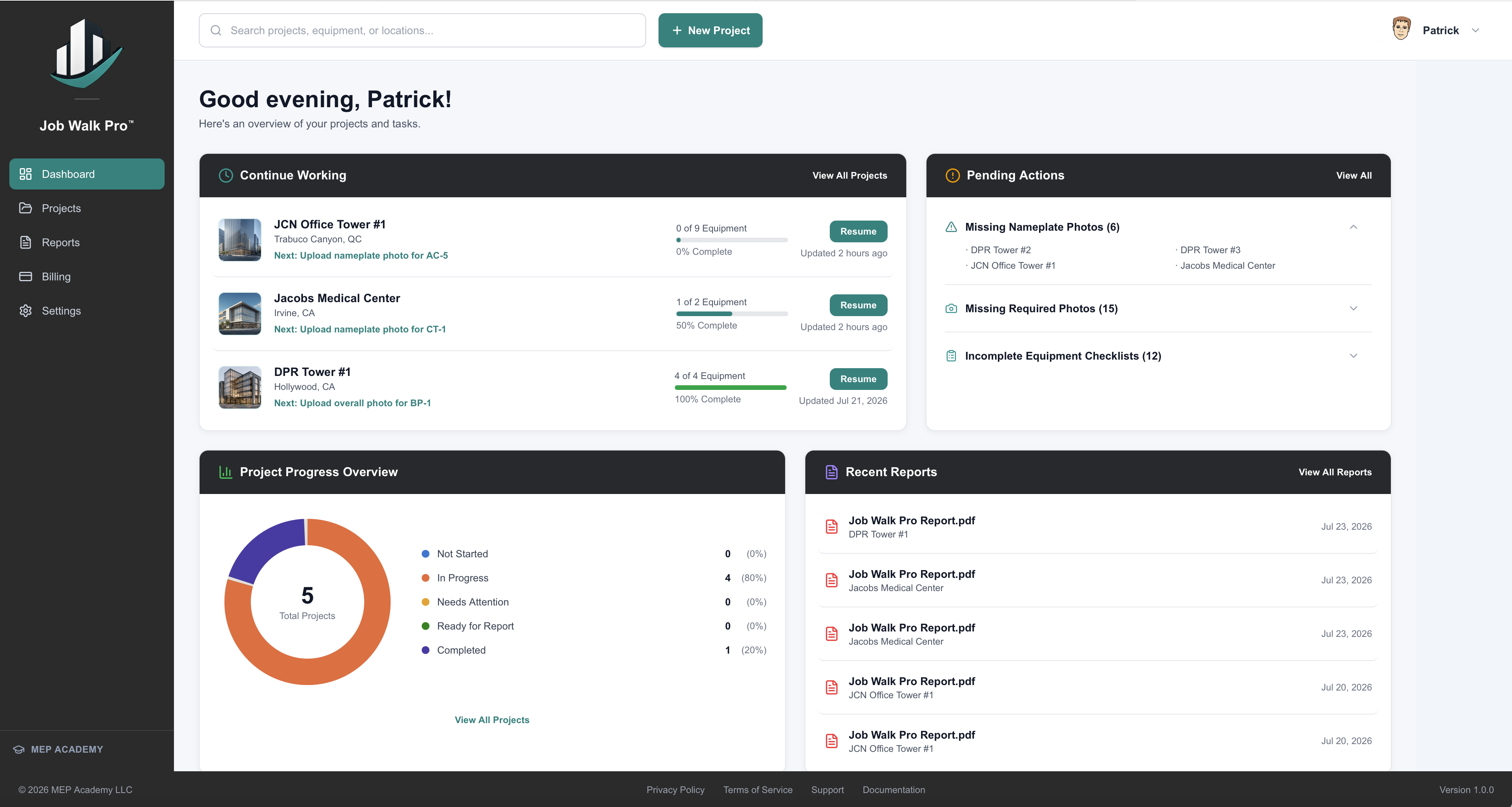 Job Walk Pro Web Dashboard